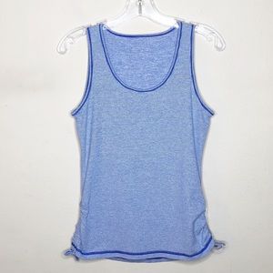 Lucy Blue and White Striped Yoga Tank Top Small